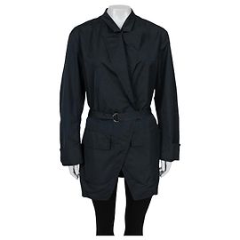 Gabardina Vintage Saint Laurent Azul Sz.42 de segunda mano