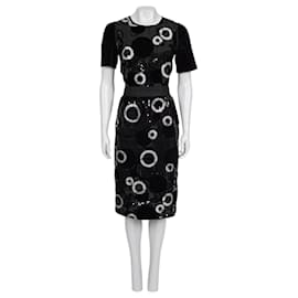 Robe de cocktail Dolce & Gabbana à imprimés et sequins Sz.44 d'occasion