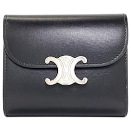 Celine Small Flap Wallet Triomphe Tri-fold Leather - Céline