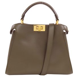 Borsa Fendi Peekaboo in vitello kaki