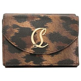 Christian Louboutin Tri-fold Ledergeldbörse mit Leopardenprint