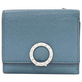 Bulgari Portafoglio in pelle tri-fold con logo Bvlgari da donna