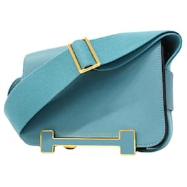 Borsa a tracolla Hermes Geta in New Blue Jean - Hermès