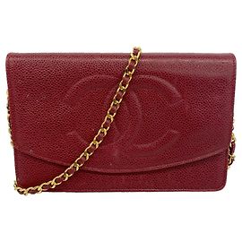 Portafoglio a Spalla con Catena Chanel Bordeaux