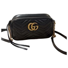 Gucci Marmont Borsa a Tracolla Pelle Nera