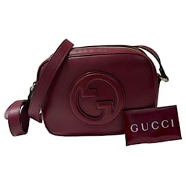 Borsa a mano Gucci Blondie in pelle rosso scuro