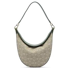 Borsa Luna Hobo in tela Anagram LOEWE verde