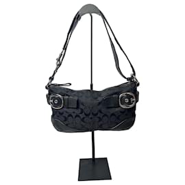 Schwarze Coach Monogramm Tasche