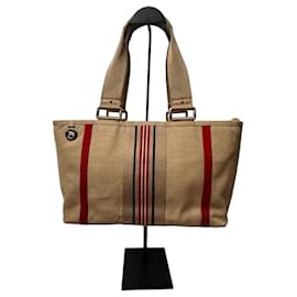 Borsa Burberry in tela e pelle a righe
