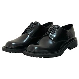 Zapatos Derby de Piel Negra Saint Laurent