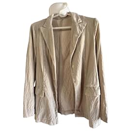 Autre Marque Blazer Transit de viscosa y algodón beige
