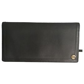 Christian Dior Tarjetero y Talonario de Cheques en piel negra