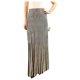 Gabriela Hearst Saia midi canelada às riscas preta e branca - size M