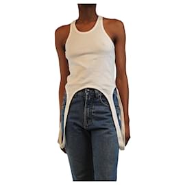 White ribbed tank top - size UK 8 - Autre Marque