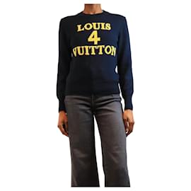 Marineblauer Pullover mit Grafik-Logo - Größe S - Louis Vuitton