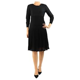 Robe midi noire à manches longues - size UK 14 - Chanel