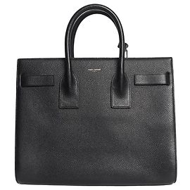 Saint Laurent borsa sac de jour in pelle martellata nera