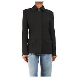 Totême Black cinched-waist jacket - size UK 6