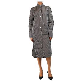 Totême Vestido camisa oversized às riscas azul marinho - size UK 6