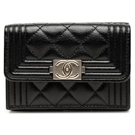 Chanel Boy Coco Mark Small Mini Wallet Geldbörse
