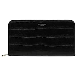 Portefeuille long Saint Laurent avec logo embossé
