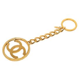 Portachiavi Chanel Coco Mark placcato oro