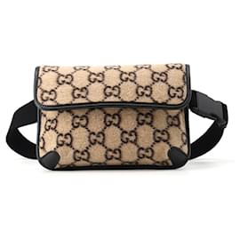 Borsa a tracolla Gucci GG in lana e pelle