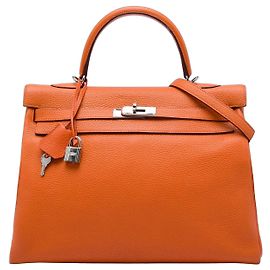 Hermès Orange Togo Kelly II Retourne 35
