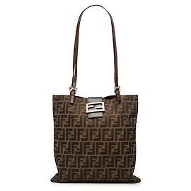 Borsa Tote Fendi in tela Zucca marrone