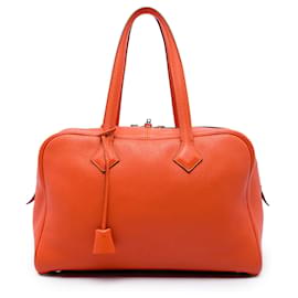 Hermès Orange Clemence Victoria II 35