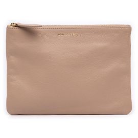 Clutch Burberry in pelle martellata marrone