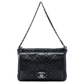 Chanel Black CC Quilted Lambskin Mineral Nights Flap