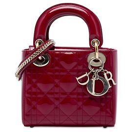 Dior Red Mini Patent Cannage Lady Dior