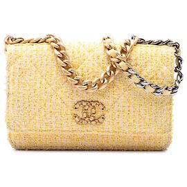 Chanel Yellow Tweed 19 Wallet On Chain