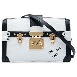 Clutch Trunk Louis Vuitton en cuero Epi blanco