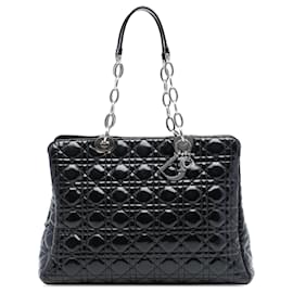 Bolso Shopping Lady Dior Soft Zipped Large de Charol Cannage Negro Dior