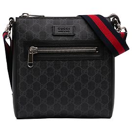 Gucci Black Small GG Supreme Web Messenger Bag