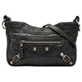 Balenciaga Motocross Giant 12 Hip Crossbody in pelle di agnello nera