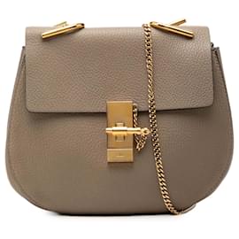 Chloé Drew Crossbody in pelle di vitello grana grossa marrone Small