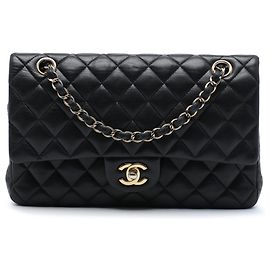 Chanel Black Medium Classic Lambskin Double Flap