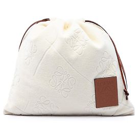 Pouch con coulisse in spugna Anagram Beige LOEWE