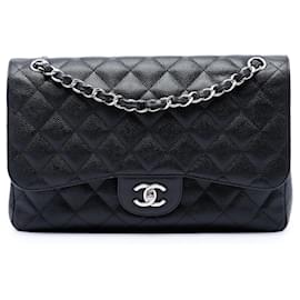 Chanel Black Jumbo Classic Caviar Double Flap
