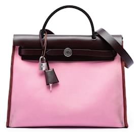 Hermès Pink Toile Verso Herbag Zip 31
