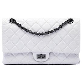 Chanel White Quilted Aged Calfskin Reissue 2.55 Double Flap 226