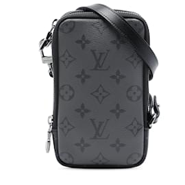 Louis Vuitton Black Monogram Eclipse Reverse Double Phone Pouch