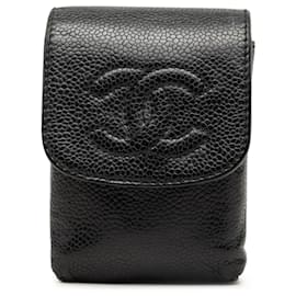 Portacigarette Chanel Black CC Caviar