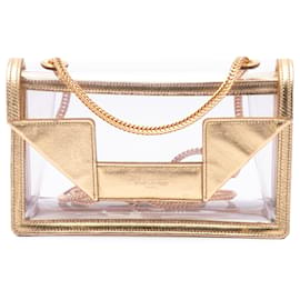 Saint Laurent Betty Crossbody in PVC bianco con rifiniture in pelle metallizzata Small