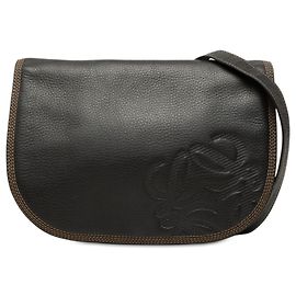 Borsa a tracolla con patta Anagram in pelle nera LOEWE