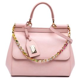 Borsa Miss Sicily piccola in pelle rosa Dolce & Gabbana