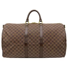 Louis Vuitton Brown Damier Ebene Keepall Bandouliere 55